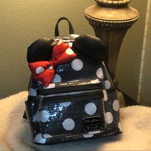 Minnie Mouse Sequined Mini Backpack by Loungefly